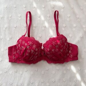 5 bras for $46！US-32B Japanese Glittery Golden Snowflake Embroidered Bra (unique